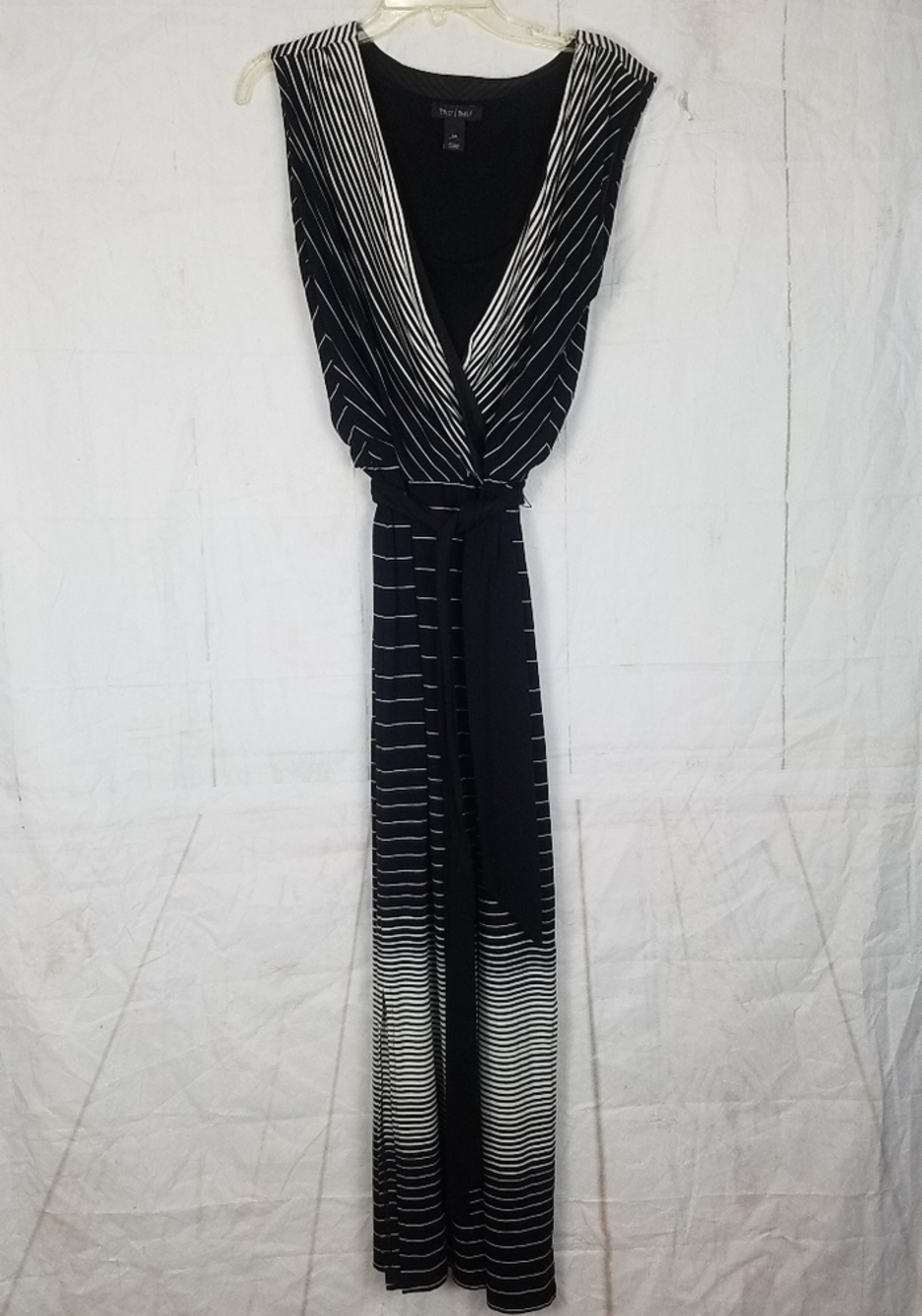 Whbm black and white stripped maxi dress